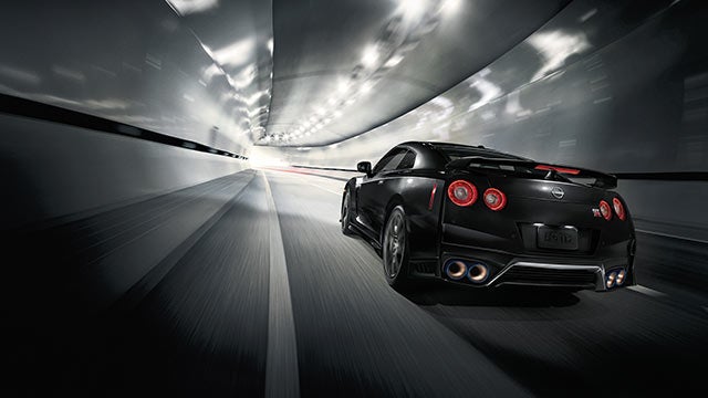 2023 Nissan GT-R seen from behind driving through a tunnel | JP Nissan in Blytheville AR